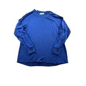 LAKE Pajama Night Shirt Womens Small Blue Long Sleeve Stretch Soft Loungewear